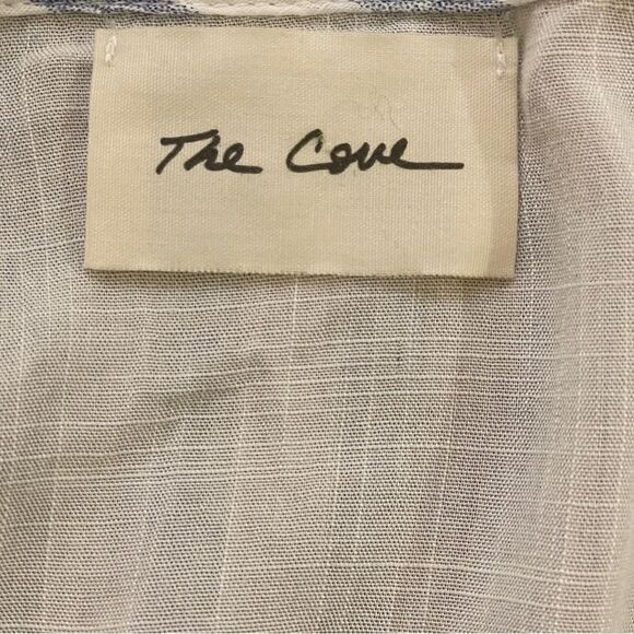 The Cove Long Flare Sleeve Striped Cropped Women's Top Blue White Small - Picture 9 of 13